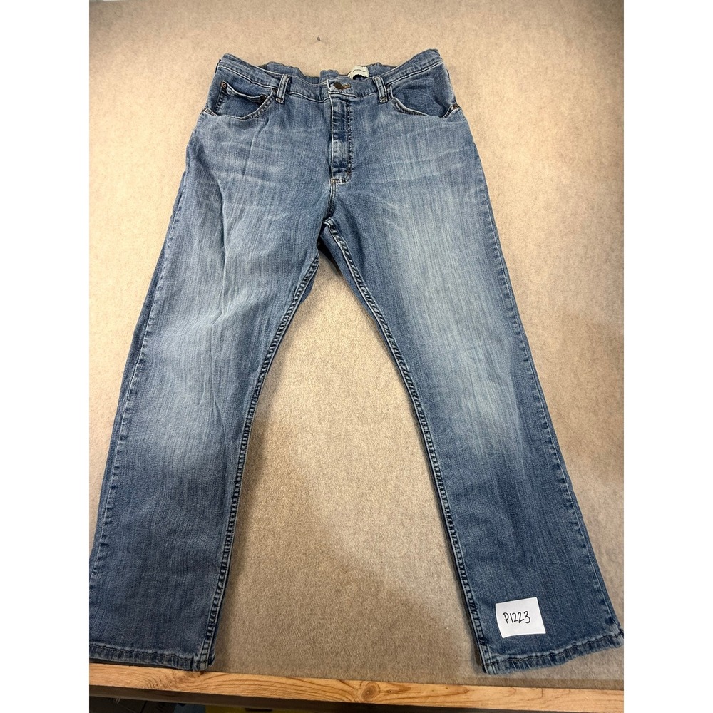Wrangler Relaxed Fit Jeans Mens 36x29 Blue Straight Leg Denim 9TRLFST
